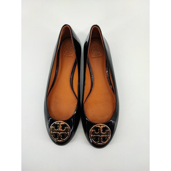 Tory Burch Women's Chelsea Leather Cap Toe Black Ballet Flats Size 7M US - Picture 4 of 8